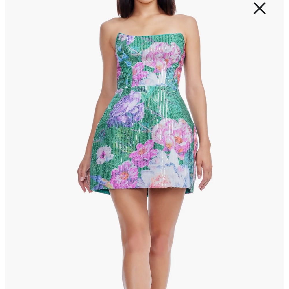 Dress the population Amity Sequin Embellished Strapless Minidress